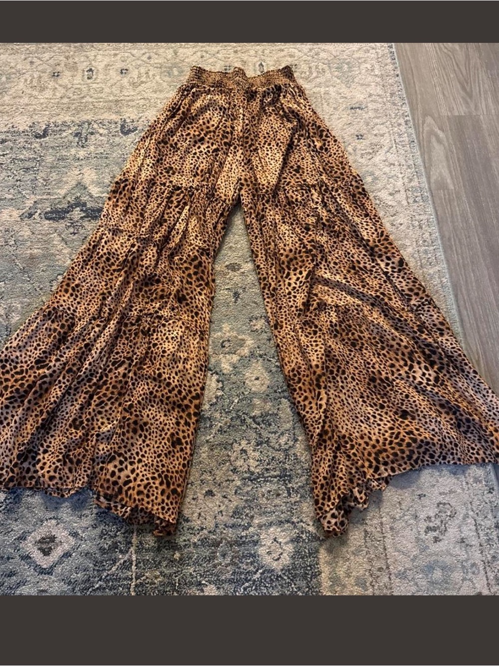 aerie Leopard Print Wide-Leg Palazzo Pants (Party Pants) - Picture 3 of 4